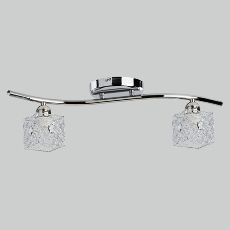 Lampa sufitowa nowoczesna druciana żyrandol listwa KOSZYCZKI chrom szer. 56cm