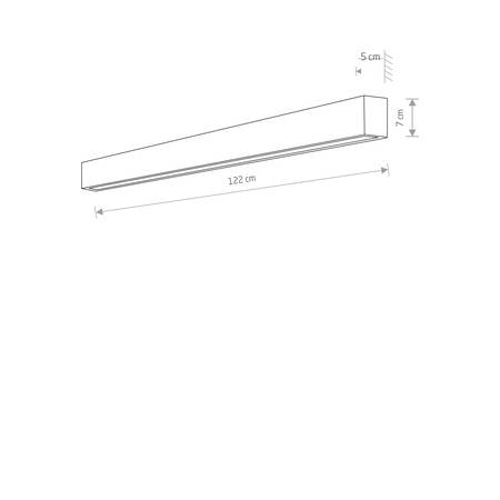 Kinkiet STRAIGHT WALL LED GRAPHITE L 122cm T8 22W barwa ciepła 3000K | grafit 7560