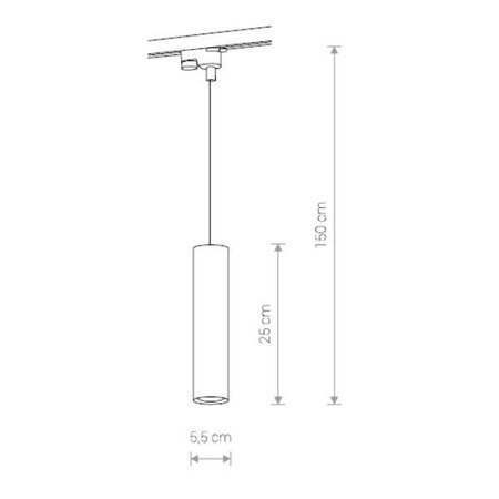 Lampa do szyno przewodu PROFILE EYE BLACK 9338