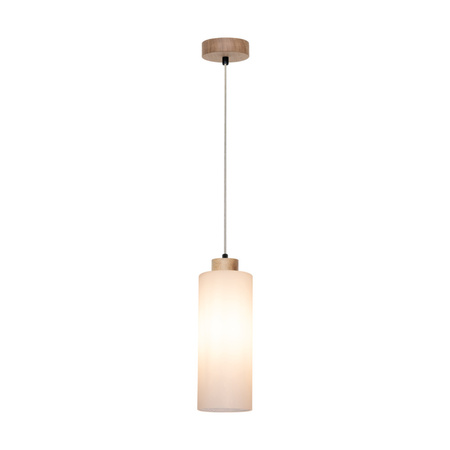 Lampa Wisząca Zefir 1xE27 Max.60W Dąb Olejowany/Przezroczysty Kabel PCV/Szkło Białe 113860174