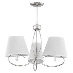 Lampa sufitowa żyrandol z abażurami SIENA chrom/szary śr. 61cm