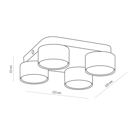 Nowoczesna lampa sufitowa SPACE BLACK 3401 4xGX53 3401