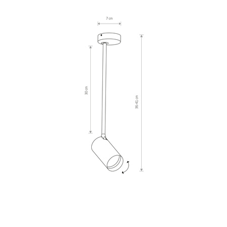 Lampa punktowa natynkowa MONO LONG M wys. 36cm GU10 | biały/złoty