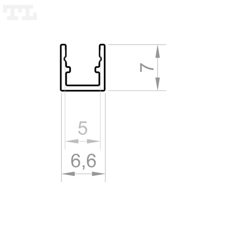 Profil LED P4-4 MIKRO natynk 100cm szer. 7mm | do osłonek C21 | biały