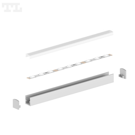 Profil LED P4-4 MIKRO natynk 200cm szer. 7mm | do osłonek C21 | Srebrny