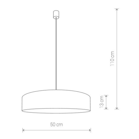 Lampa wisząca z abażurem TURDA III biały/srebrny śr. 50cm 8945