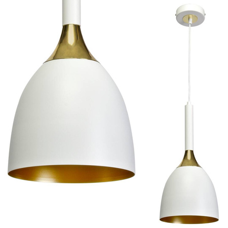 Nowoczesna lampa wisząca CLARK WHITE/GOLD 1xE27 MLP6219