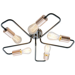 Lampa sufitowa HERPE 35-66930 czarno-miedziana 5x60W E27