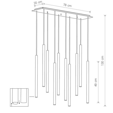 Lampa nad wyspę stół LASER WHITE X biała