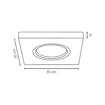 Vitar Square Lampa Sufitowa Incl.1xLED GU10 6W Biały/Chrom