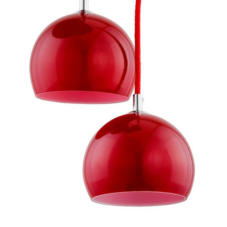 Lampa wisząca zwis WATERFALL czerwona śr. 28cm