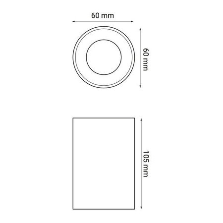 Oprawa sufitowa tuba natynkowa 10,5cm IP20 CROSTI LUCE 459352 | czarny