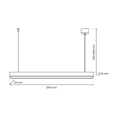 Lampa wisząca LUNGO, MLP8912, czarna, 1xT8 18W LED