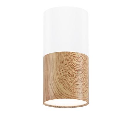 Lampa sufitowa TUBA 2273655, biała + drewno, 1x15W GU10