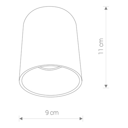 Spot sufitowy designerski tuba EYE TONE GU10 śr. 8,9cm | czarny srebrny