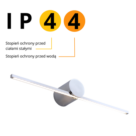 Kinkiet Modern Slim M, chrom, 6W LED, barwa ciepła 3000K, IP44