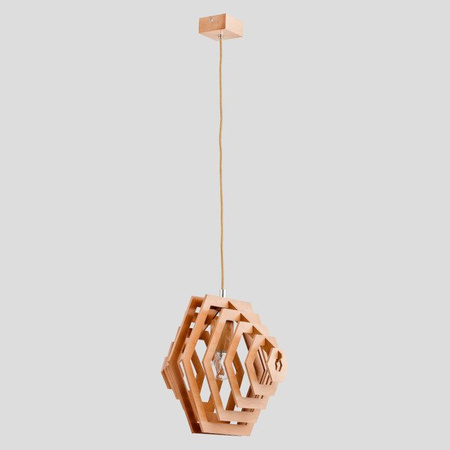 Lampa wisząca zwis DASTAN drewno śr. 45cm