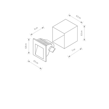 Schodowa STEP LED WHITE podtynkowa 6908