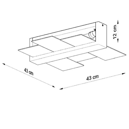 Plafon FENIKS 2 lampa sufitowa drewno Wenge 2x 15W LED, SL.0074