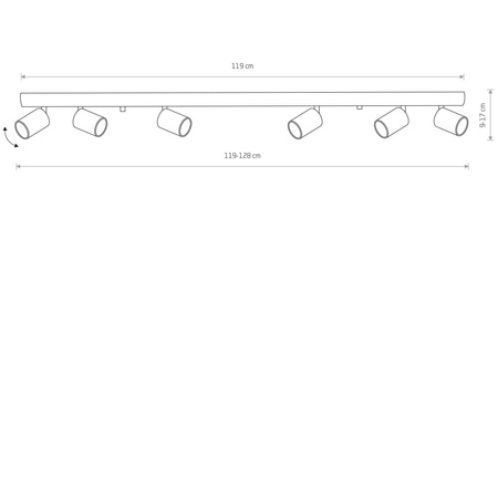 Listwa sufitowa EYE SPOT WHITE VI 6x GU10 dł. 119cm | biały 6607