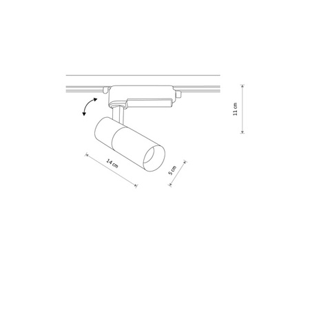 Spot TINOS LED wys. 14cm 10W barwa ciepła 3000K do szyn PROFILE | czarny 10382