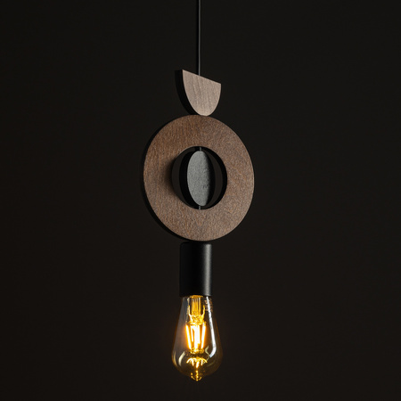 Lampa wisząca DROPS WOOD D 216,5cm E27 | ciemne drewno\czarny 11176