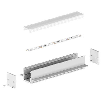 Profil LED P25-2 200cm podtynkowy szer. 14mm | do osłonek C9 | srebrny