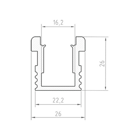 Profil LED do posadzki P24-1 IP65 100cm | osłonka C5 | srebrny