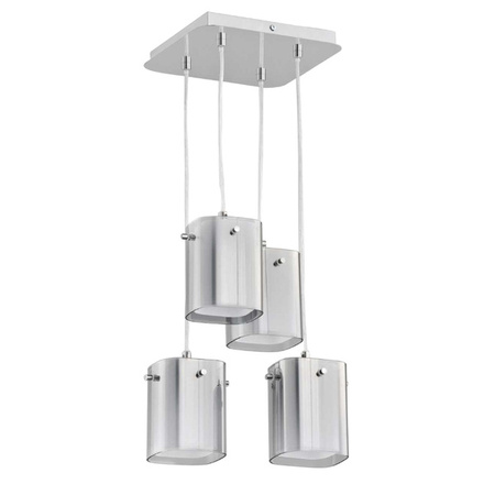 Lampa wisząca do salonu ASHLEY 4x E27 wys. 90cm | chrom
