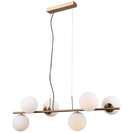 Lampa wisząca RADDI dł. 91cm 6xG9 | złoty/biały