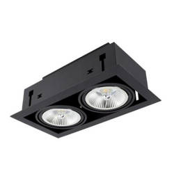 Oprawa halogenowa wpuszczana  2xGU10 AR111 | Czarna