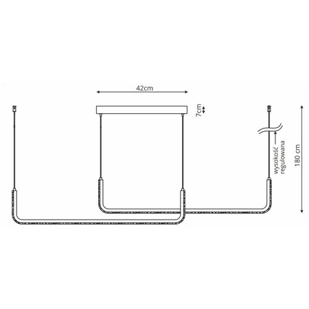 Lampa wisząca Malawi 180cm 40W LED | czarny