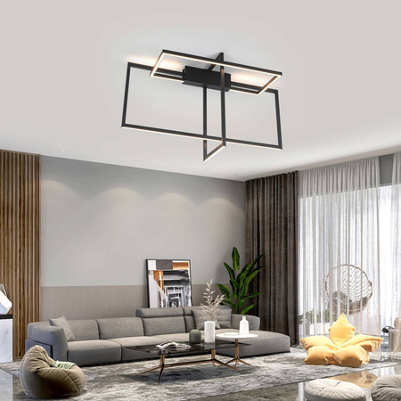 Lampa sufitowa Frame 3D, czarna, 60W LED, barwa neutralna 4000K