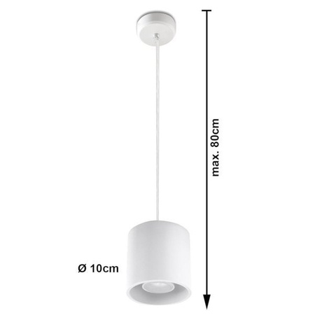 Lampa wisząca Sollux ORBIS 1 aluminium biały 12W LED, SL.0053