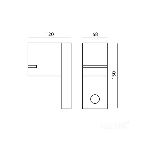 Lampa nad drzwi QUAZAR 13 SZARA z czujnikiem