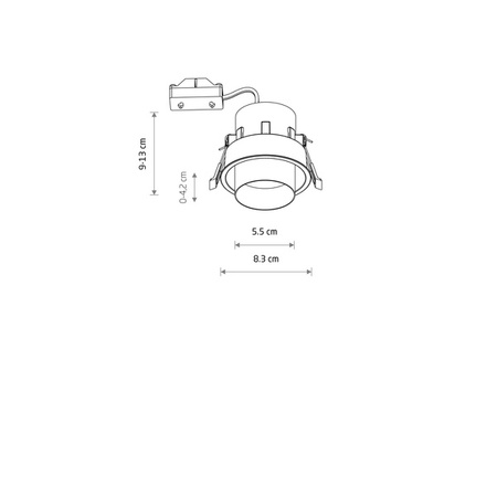 Regulowana lampa podtynkowa MONO SLIDE śr. 8,3cm GU10 | biały/czarny 10796