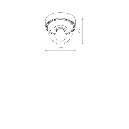 Plafon NOOK wys. 15cm E27 IP44 | biały