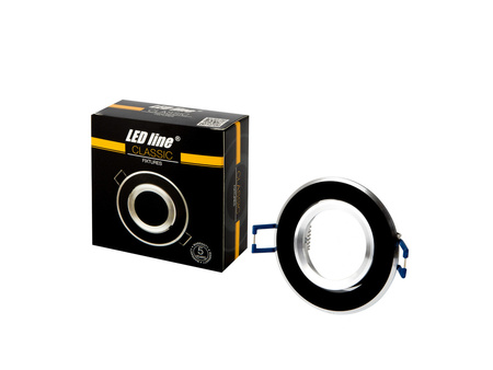 Oprawa halogenowa sufitowa okrągła ruchoma, aluminium - czarna szczotkowana