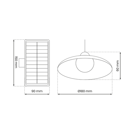 Lampa solarna SATURN, pojedyncza, 6W LED, barwa neutralna 4000K, EKO9150