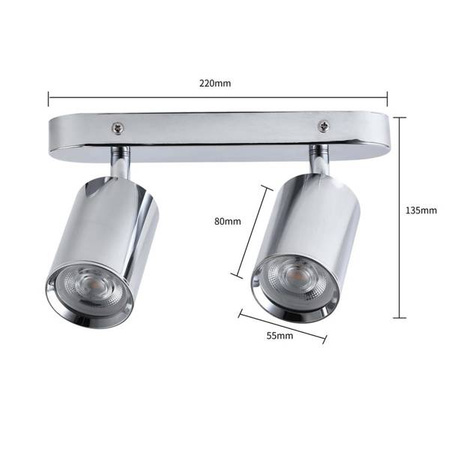 Lampa sufitowa, spot Belize 2, chrom, 2x50W GU10, IP44