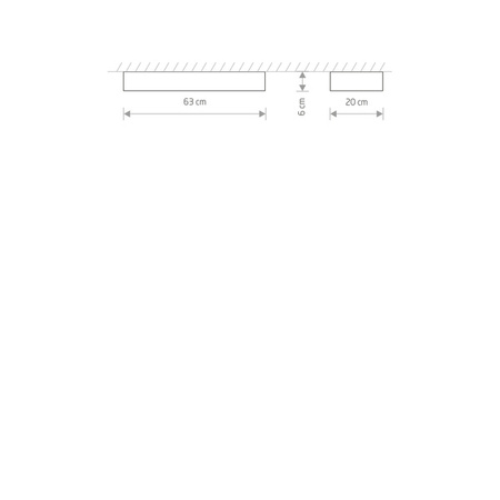 Lampa sufitowa SOFT CEILING LED WHITE 2xT8 11W 60x20cm | biały 7538