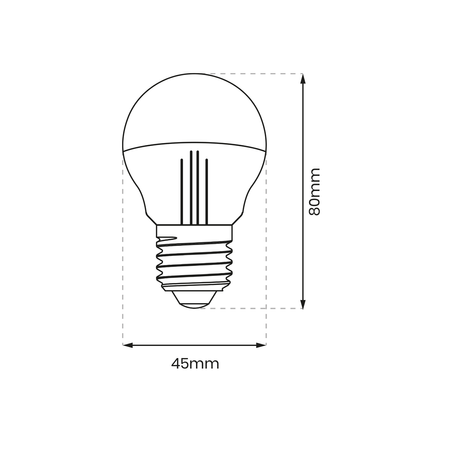 Żarówka Filamentowa LED G45, E27, 4W, barwa ciepła 2700K, 430lm, Half Gold