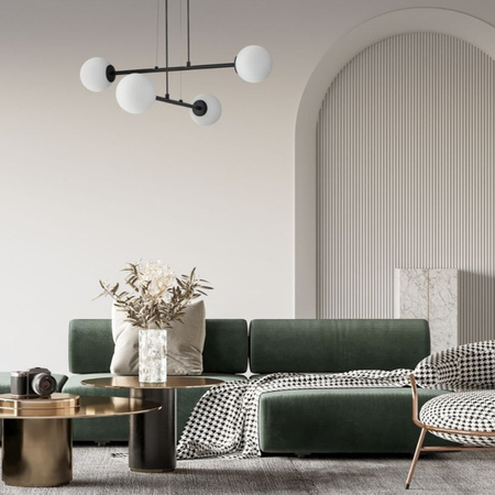 Nowoczesna lampa wisząca biura i domu BALANS G9 12W szer. 69cm | złoty