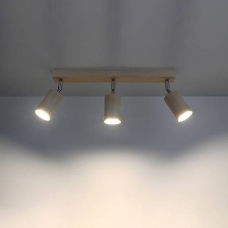 Lampa sufitowa (spot) BERG 3, SL.0703, naturalne drewno, 3x40W GU10