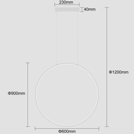 Lampa wisząca MIRROR, duża, biała, 50W LED, barwa ciepła 3000K, IP44