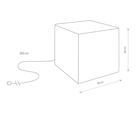 Świecąca kostka do ogrodu CUMULUS CUBE L 60cm 8965