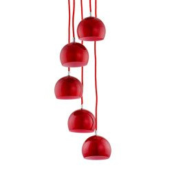 Lampa wisząca zwis WATERFALL czerwona śr. 28cm