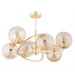 Lampa sufitowa ALFA WIROMAT ZŁOTA 6xE14 66cm | 63219