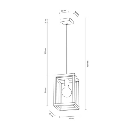 Lampa wisząca KAGO drewno dębowe kolor dąb olejowany oprawka chrom, 61580174 61580174