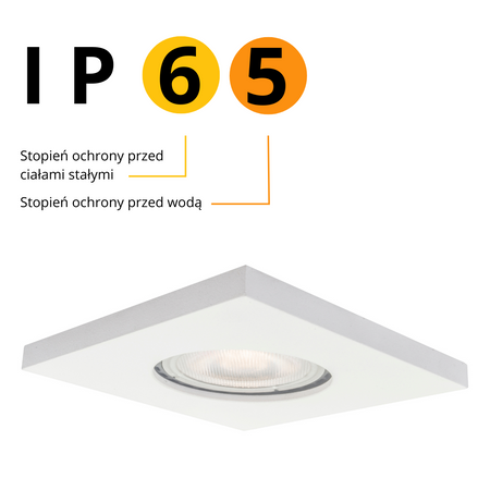 Oprawa wpuszczana kwadratowa LAGOS, biała, 1x50W GU10, IP65